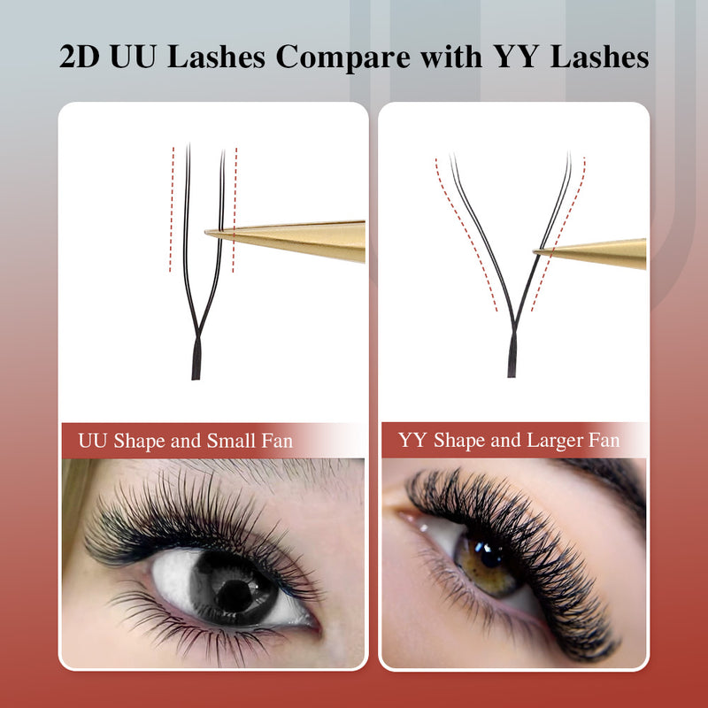 NAGARAKU 2d Uu Extensiones De Pestañas Mix U-Shaped 2D UU