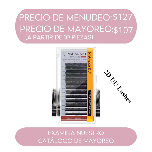 NAGARAKU 2d Uu Extensiones De Pestañas Mix U-Shaped 2D UU