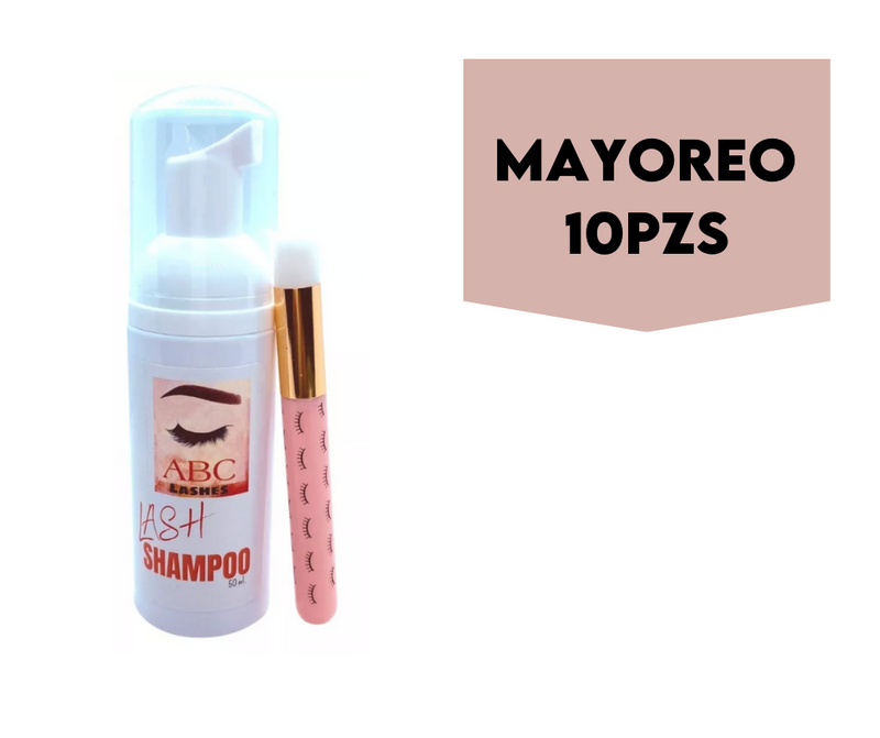 MAYOREO 10 pzas Lash Shampoo Mousse + Brocha