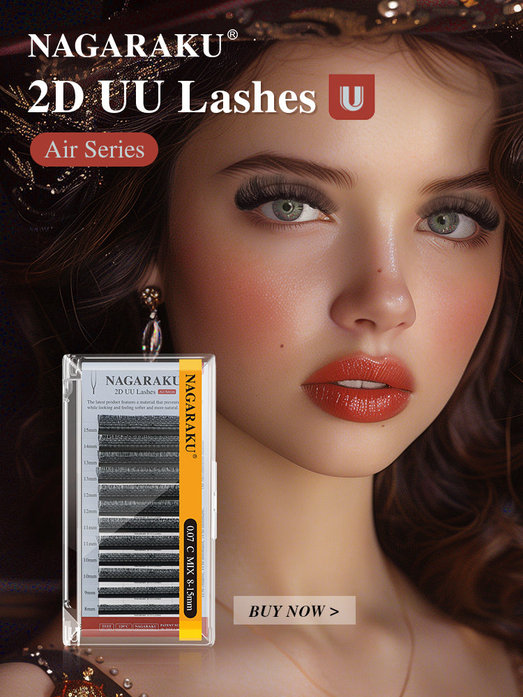 NAGARAKU 2d Uu Extensiones De Pestañas Mix U-Shaped 2D UU