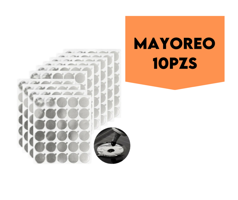 MAYOREO 10 Paq. con 300 Pzs Sticker Pegatina Piedra Jade Aluminio Adhesivo