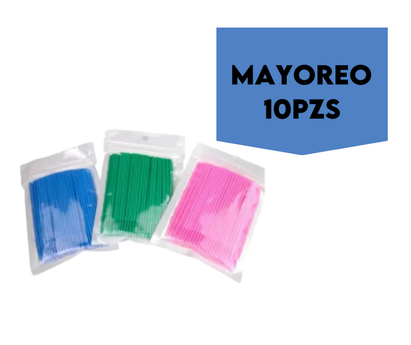 MAYOREO 10 paquetes c/ 100 pzas Microbrsuh Microaplicadores