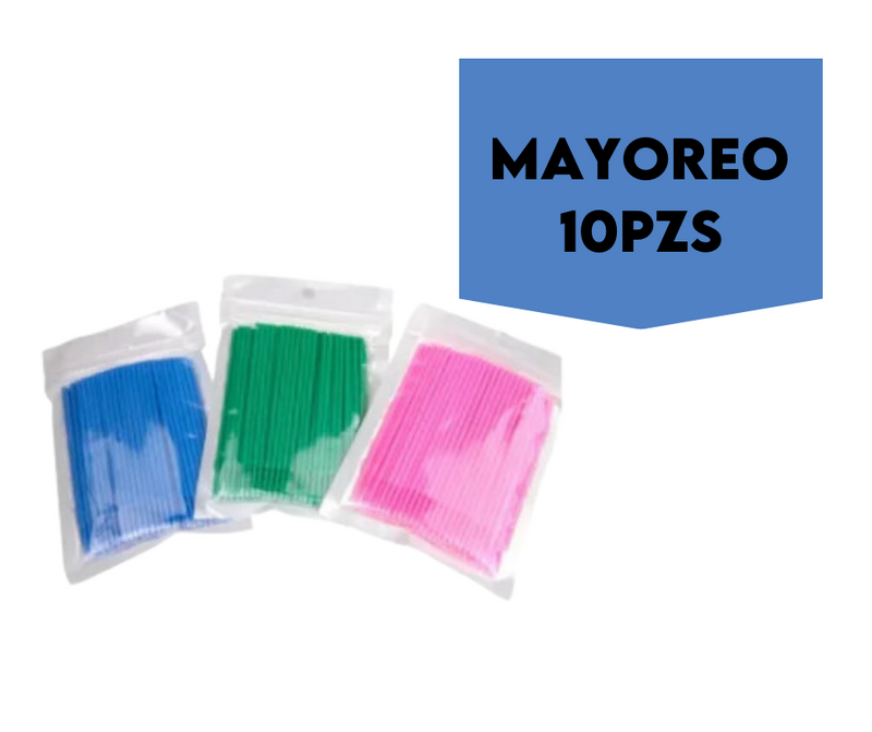 MAYOREO 10 paquetes c/ 100 pzas Microbrush Micro-aplicadores