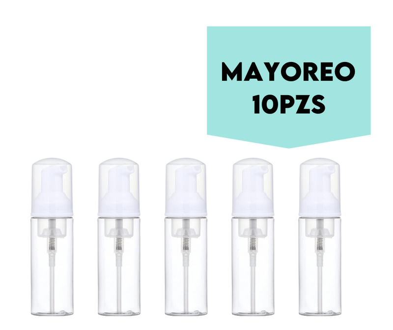 MAYOREO Botellita espumera 50ml vacía. 10pzs