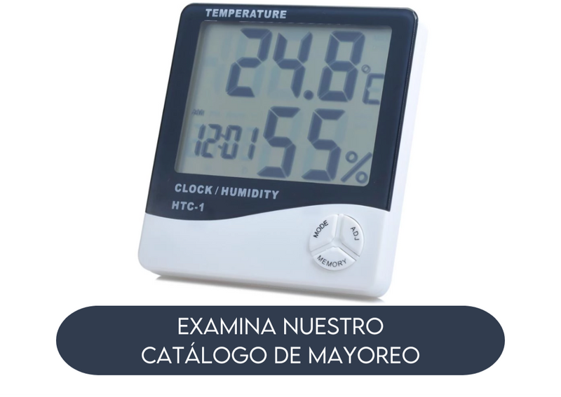 Higrómetro Digital Termómetro Reloj Humedad Temperatura