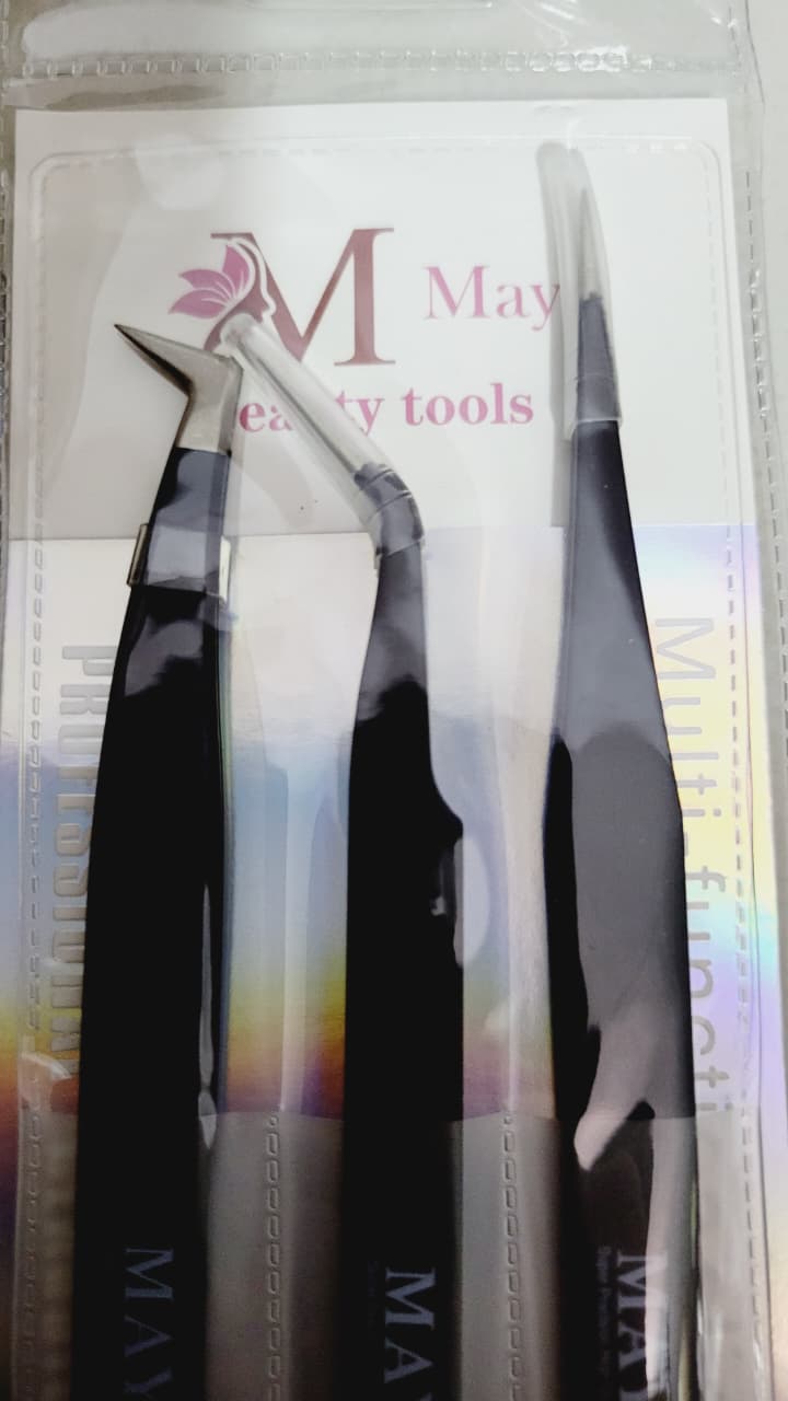 PINZA CURVA, RECTA Y VOLUMEN SET O KIT DE 3 PINZAS NEGRO MATE