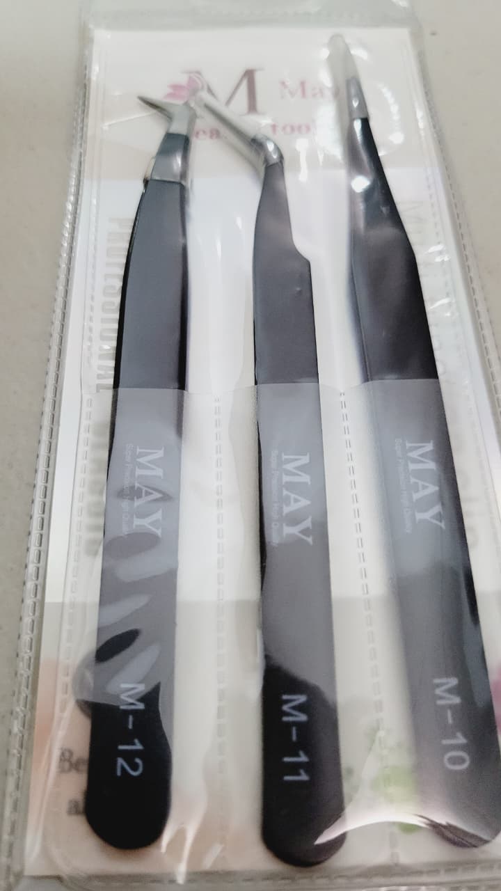 PINZA CURVA, RECTA Y VOLUMEN SET O KIT DE 3 PINZAS NEGRO MATE